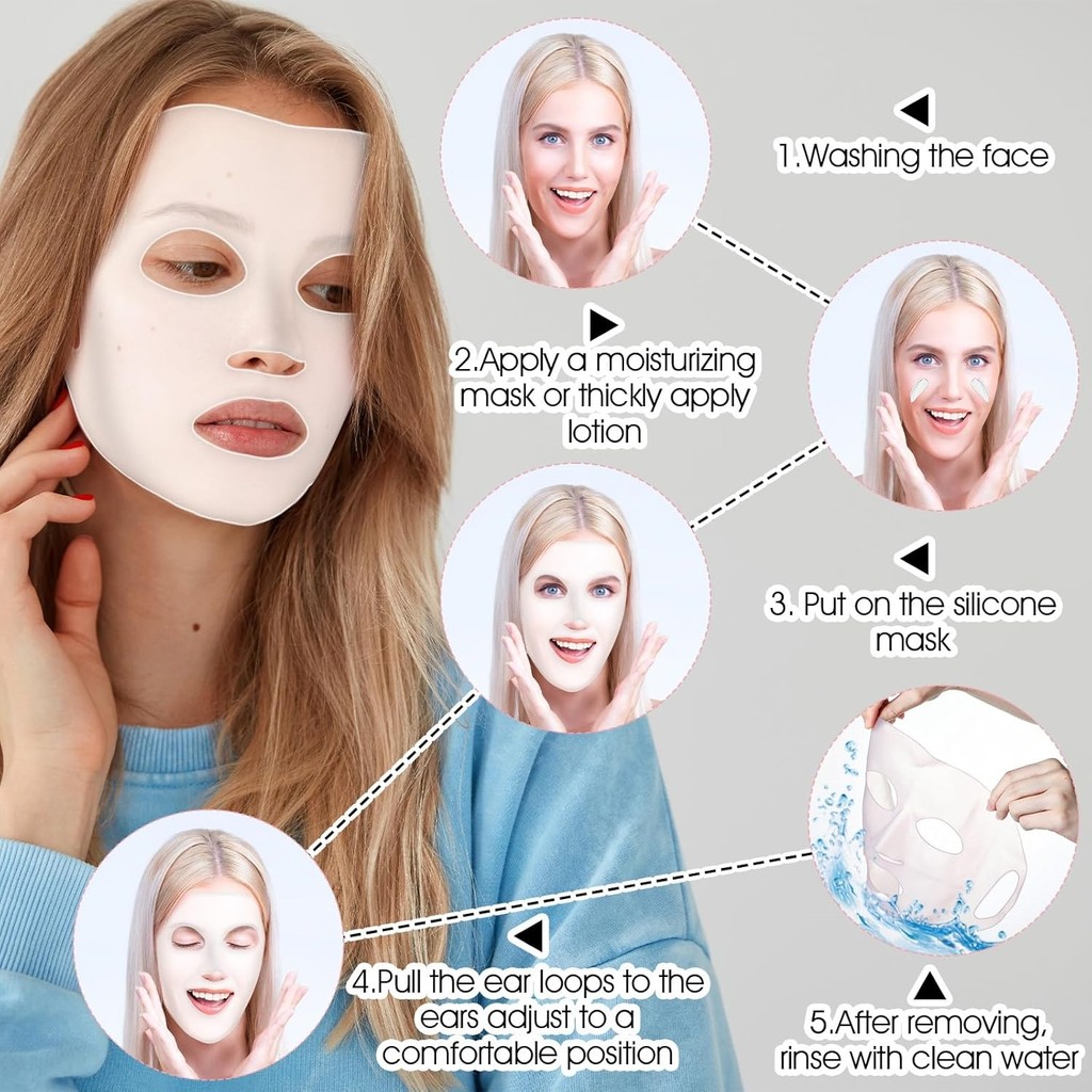 Mới 3D Silicone Mặt nạ Cover Vòng tai có thể tái sử dụng Chống trượt Khóa độ ẩm Mặt nạ bảo vệ
