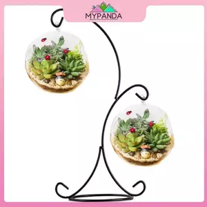 MYPANDA 37CM Móc đôi Kim loại Sắt nến Nến Giá đỡ chai thủy tinh thực vật.