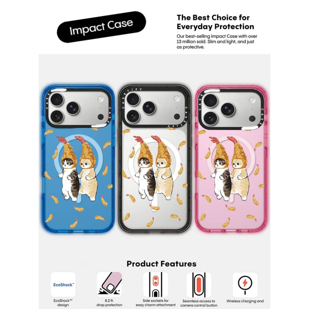 CASECASE X Tôm Đuôi Mèo Đen / Bầu Trời Xanh / Hồng Fizz Kẹo Bộ Sưu Tập Màu Sắc Trong Suốt Cứng Từ Hút Tác Động Cho Apple IPhone 13 14 15 16 17Pro Max Plus Có Hộp