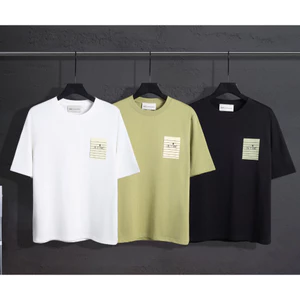 Dòng sản phẩm ngắn tay mùa xuân hè chất lượng cao ~ 100% Cotton sợi đôi 260g Áo thun ngắn tay cổ tròn trọng lượng