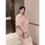 Bộ đồ thời trang thông thường cao cấp nhẹ nhàng phong cách Hồng Kông dành cho nữ lưng rỗng buộc dây nửa tay Quần short hai mảnh mùa hè