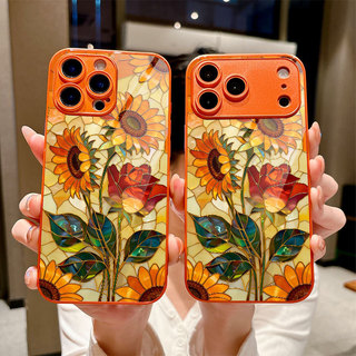 Hoa Hướng Dương Và Hoa Hồng Thích Hợp Cho iPhone 17 Air Glass Case 14 / 15Plus / 16promax Xingyu Cam Vỏ Bảo Vệ