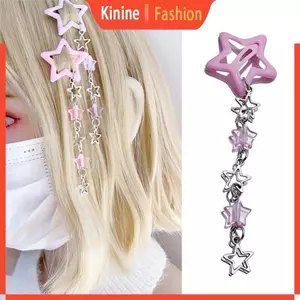 KIN Macaron Ngôi Sao Trượt Tóc Y2k Phong Cách Nổ Kẹp Tóc Vintage Pentagram Phụ Kiện Tóc Đa Năng Kẹp Tóc Trang Sức Cho Wo