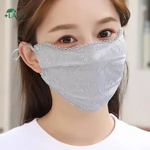 Springevenstar Đa Năng Mỏng Băng Lụa Mặt nạ Ren Che Nắng Màu Trơn Che Mặt Dây Đeo Tai Treo Mặt nạ Bảo Vệ UV Springevenstar