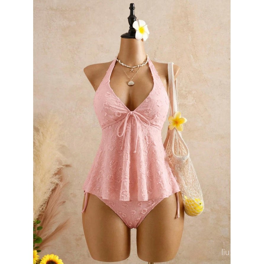 LXY 2026 Bán Chạy Ren Đồ Bơi Dây Cổ Ren Xù Thịt Bao Chia Bikini Nóng Mùa Xuân Đồ Bơi