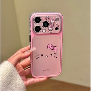 Ốp điện thoại hình gấu mèo hình mặt lớn màu hồng dễ thương Thích hợp cho iPhone17 Pro Max 16 15 Pro Max Bảo vệ Camera chống sốc Vỏ cứng chống rơi