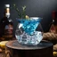 DONOVANQ Ball Martini Cocktail Glass, Đế Tam Giác Hai Lớp Thủy Tinh Martini Lạnh, Sáng Tạo Độc Đáo Mát Trong Suốt Cốc Nước ép Cà Phê Đá Đặc Biệt