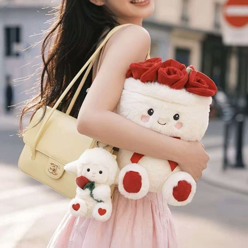Đảm Bảo Chính Hãng Hoa Công Việc Series Hoa Hồng Sữa Fu Nhỏ Len Sang Trọng Búp Bê Lãng Mạn 520 Bó Hoa Búp Bê Thịt Cừu Quà Tặng