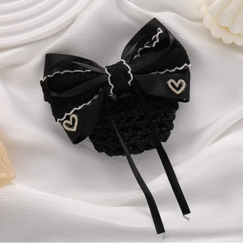 Hairnet thanh lịch với phụ kiện tóc nơ cho công việc khách sạn dành cho nữ