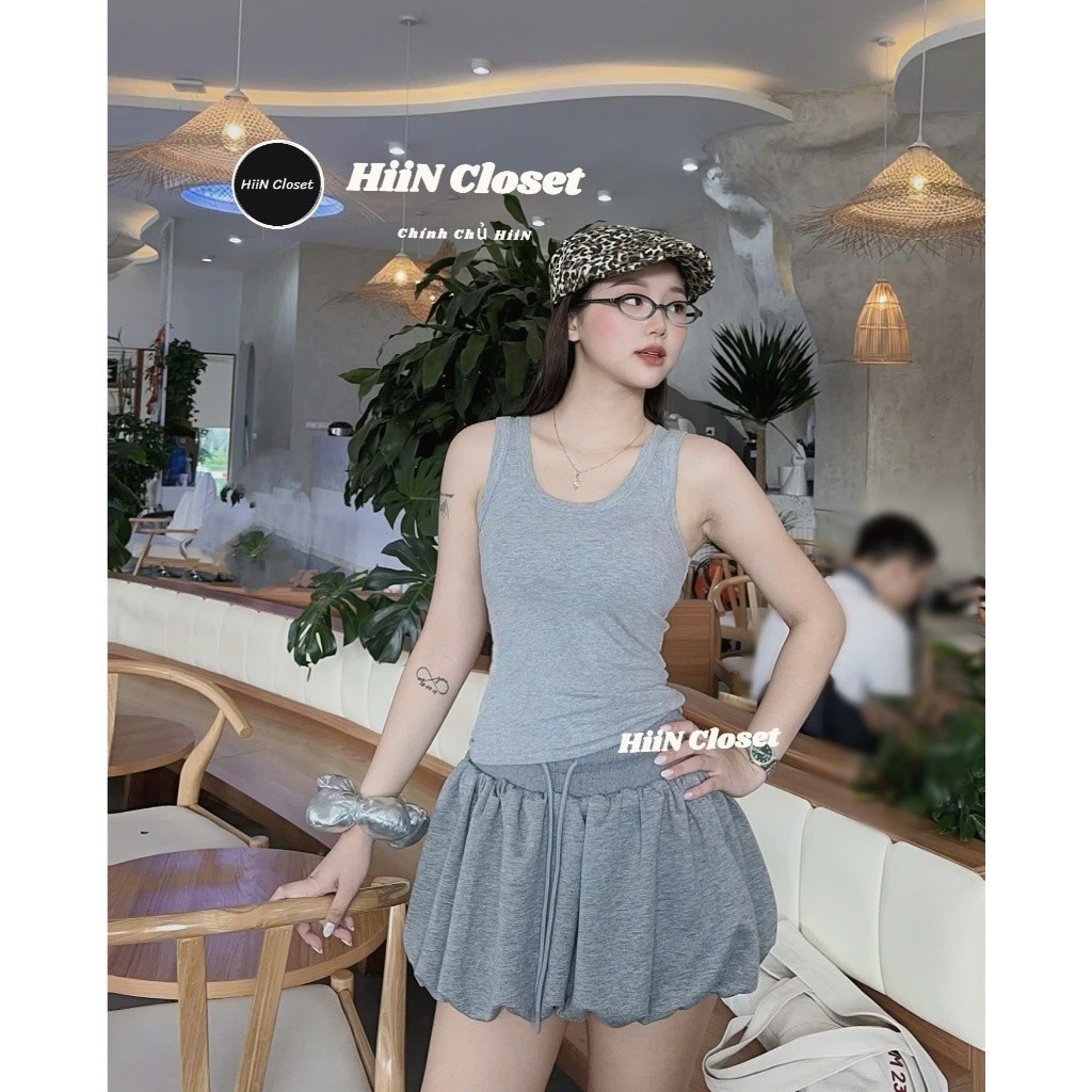 Quần váy Bí ngô chất nỉ 2 da ép mịn / Fom cạp cao ôm eo tôn dáng có dây rút HiiNClothing - 132