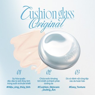 Phấn Nước FWEE Cushion Glass Original Hiệu Ứng Glass Skin Rõ Nét, Da Bóng Khỏe, Lâu Xuống Tông 5 Màu 13g