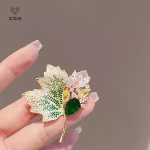 Trâm cài lá le sang trọng, đính đá tinh tế - Bộ phụ kiện cao cấp cho nữ [Mina]