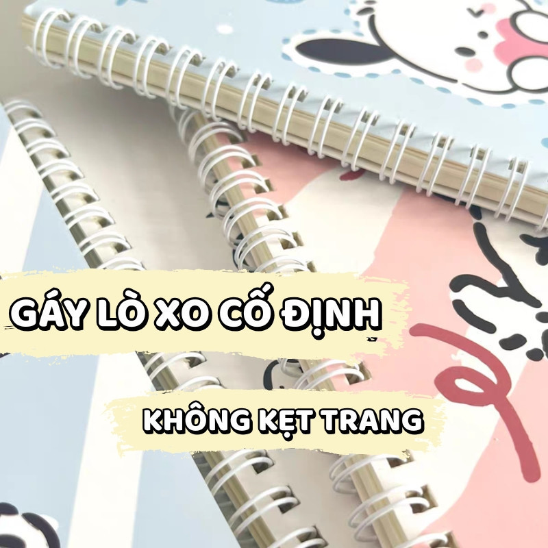 Vở Ghi Chép A5 hoạt hình – Sổ Tay Lò Xo 60 Trang vở kẻ ngang, Bìa Thiết Kế Hoạt Hình Đáng Yêu Dùng Cho Học Tập