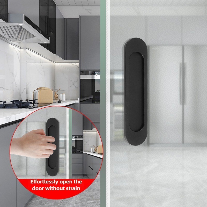 1 Chiếc Khóa Che Khuyết Điểm Nhúng Tay Nắm Cửa Trượt Kéo Hình Chữ Nhật Hoặc Elliptic Edgeflat Tay Cầm Che Khuyết Điểm Và Núm
