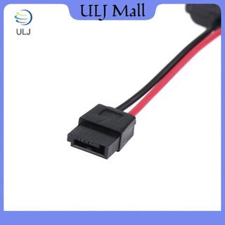ULJ 1Pc SATA 15 chân Nam sang SATA 6 chân Nữ Slimline Cáp chuyển đổi nguồn 20awg Cáp truyền động quang Laptop.