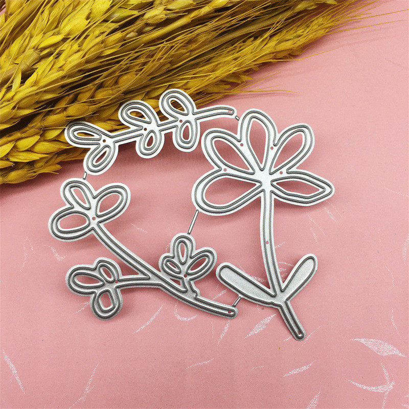 Lá Hoa Kim Loại Thép Carbon Cắt Khuôn Handmade DIY Album Ảnh Thiệp Chúc Mừng Cắt Chết Giấy Thủ Công Sổ Lưu Niệm Dập Nổi Khắc Bản Mẫu