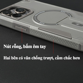 Ốp lưng iPhone chống sốc chuẩn quân đội chân đế ẩn hỗ trợ sạc từ tính cho iPhone 17 Air 16 15 14 13 Pro Max