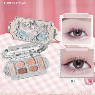 FLOWER KNOWS  Bảng phấn mắt sáu màu Dập nổi Phấn má hồng tinh tế Dễ dàng nhòe Sản phẩm mới