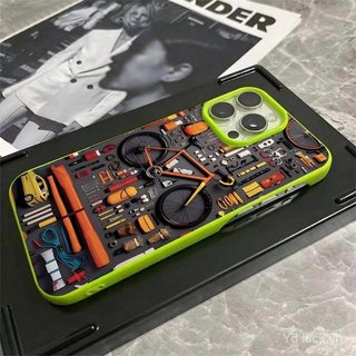 Khối xây dựng xe đạp cổ điển Vỏ mềm nửa gói sáng tạo cao cấp Thích hợp cho iPhone 17promax 11 12 14plus 15 16pro 17 13promax 14 Vỏ điện thoại chống sốc