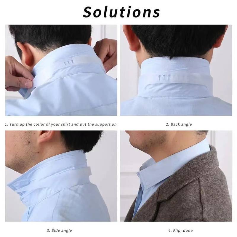 < WHPHous-t > Áo sơ mi có thể điều chỉnh Hỗ trợ áo thun đứng cổ áo Shaper Áo sơ mi chống lật cố định Shaper Cổ áo ở lại Bộ phụ kiện vải đẹp