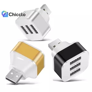 Bộ mở rộng sạc USB trên ô tô 2.0 Bộ chia USB mở rộng 3 cổng có đèn báo cắm và chạy 3 trong 1 cho trung tâm điện thoại thông minh Đẹp