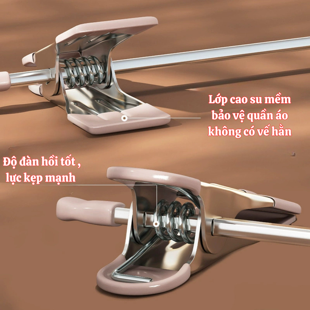 Combo 10 Móc Kẹp Quần Áo HomeMate Thép Không Gỉ – Móc Kẹp Quần, Váy, Tất Vớ Chống Trượt Đa Năng