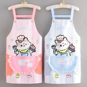 Tạp Dề Tay Tay Dễ Thương Nhà Bếp Nấu Ăn Hộ Gia Đình Chống Thấm Nước Chống Dầu Người Lớn Hoạt Hình Eo Quần Áo Làm Việc Chống Bụi Bẩn Nữ 9W