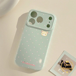 Tương thích với iPhone 17 16 14 15 11 13 Pro Max 7 Plus 12 Pro Max XS Max XR 8 16 Plus X SE 2020 Full Màn Hình Màu Chấm Bi Hoạt Hình Gấu Bong Bóng Trái Tim