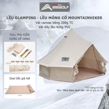 Lều Cắm Trại Lều Mông Cổ Glamping Mountainhiker Dã Ngoại Lều Cắm Trại Gia Đình Sang Trọng Cao Cấp Cho 4-8 Người
