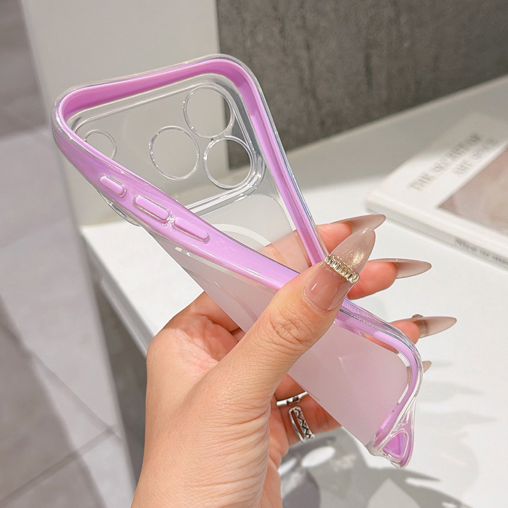 Ốp Điện Thoại Mềm Thanh Va Chạm 2 Trong 1 Màu Cho iPhone 17 Pro Max 16 15 14 13 12 11 Vỏ Bảo Vệ Chống Sốc