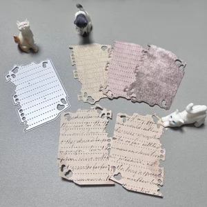 Retro Chất Kết Dính Kim Loại Thép Carbon Cắt Khuôn DIY Vải Album Ảnh Thiệp Chúc Mừng Cắt Chết Giấy Thủ Công Sổ Lưu Niệm Dập Nổi Khắc Bản Mẫu