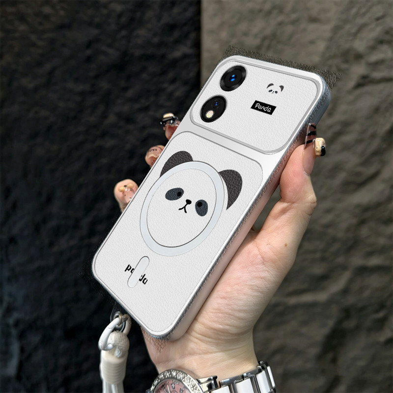 Ốp Lưng Cho OPPO Reno 8t a18 a38 4g a78 a58 a98 8t a60 a17 a17k 5G Vỏ Điện Thoại Vỏ Mềm Chống Sốc Thiết Kế Mới Thẩm Mỹ Gấu Trúc Dễ Thương Từ Tính Có Dây Buộc Cho Bé Gái TBDTBSXM1