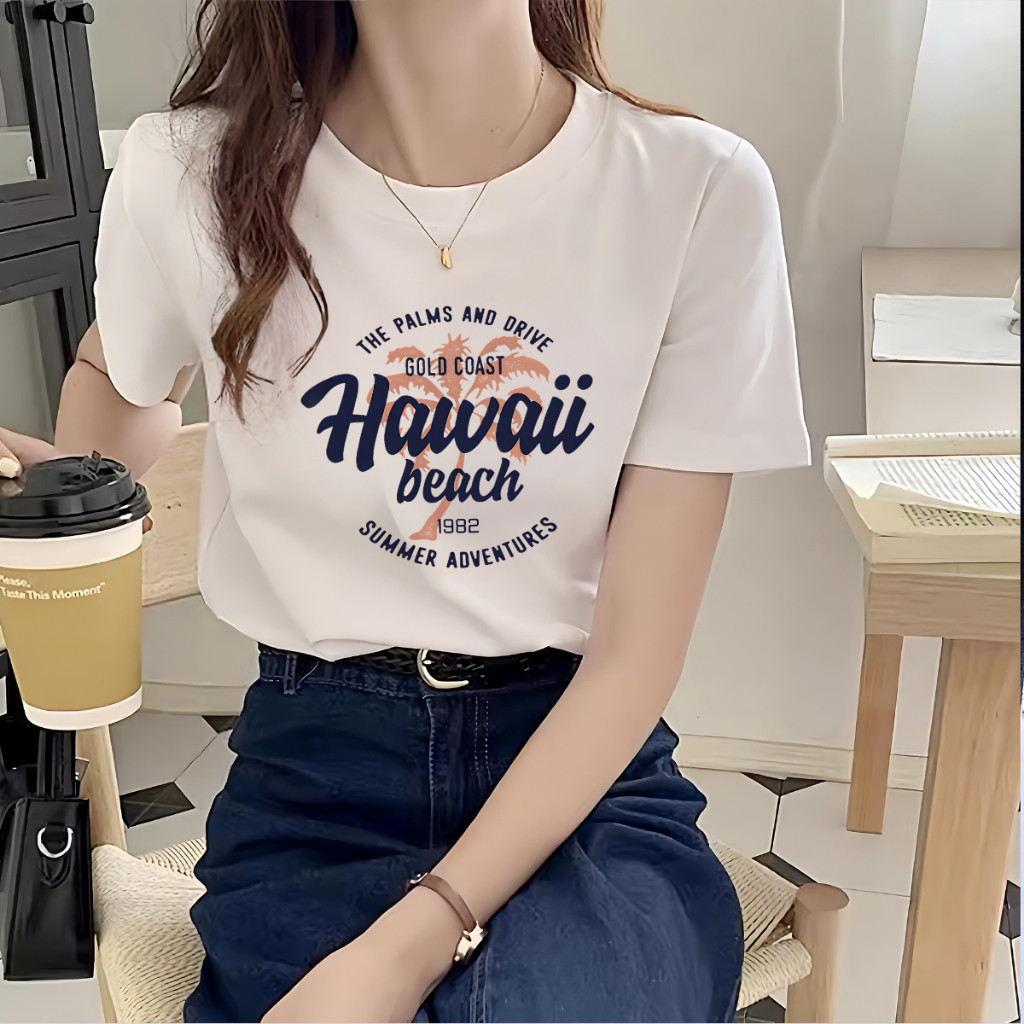 （Giao hàng 24h）Angela Áo phông nữ dáng vừa NA01 màu trắng chất liệu thun cotton Loza G0206