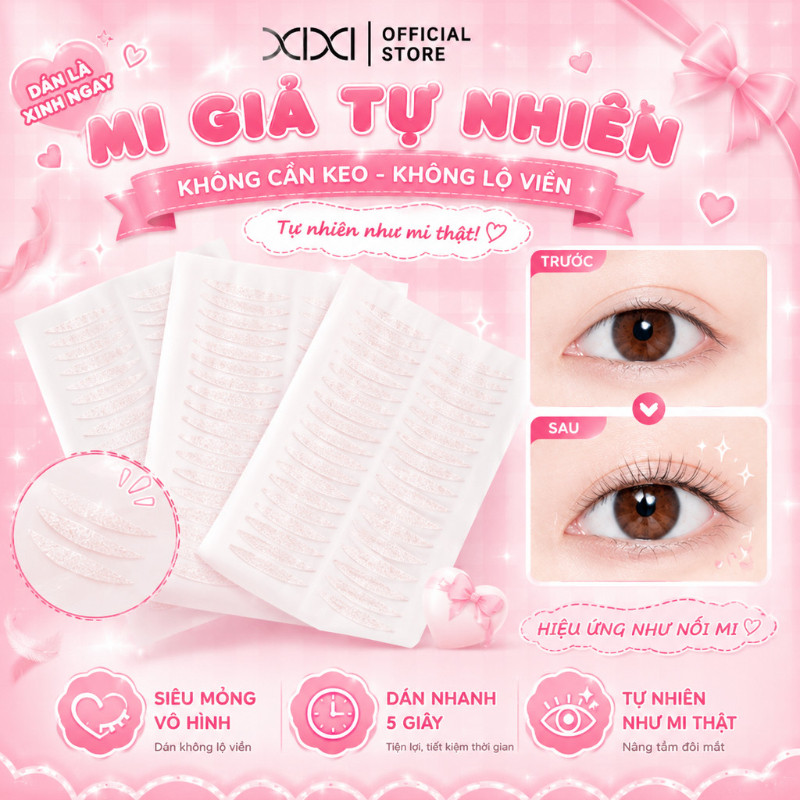Xixi Miếng Dán Kích Mí Vô Hình Tự Nhiên Trong Suốt Bám Chắc Lâu Trôi Dễ Dùng Trang Điểm GJ70