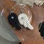 CATMALLER88 Móc khóa cánh thiên thần vintage, đính đá rhinestone họa tiết chấm bi, chất liệu vải, phụ kiện quà tặng