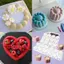 Luckyew 3D Trái Tim / Ngôi Sao / Tròn / Vuông Hoa Pudding Silicone Mousse Khuôn DIY Món Tráng Miệng Khuôn Socola Bánh Trang Trí Dụng Cụ Máy Nướng TQ
