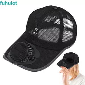 Mũ quạt chạy bằng năng lượng mặt trời FUHUIOT, Mũ bóng chày nhẹ gió mạnh có quạt, Di động tiện lợi Unisex chống nắng Mũ câu cá làm mát thể thao