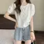 Áo thun Cardigan ngắn tay dệt kim thời trang thông thường dành cho nữ mới