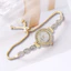 Đồng Hồ Sinh Viên Kẻ Sọc Kim Cương Lớn Phong Cách Preppy Mặt Số Sang Trọng Trang Trí Lười Kéo Vòng Tay Đồng Hồ 26.5.15
