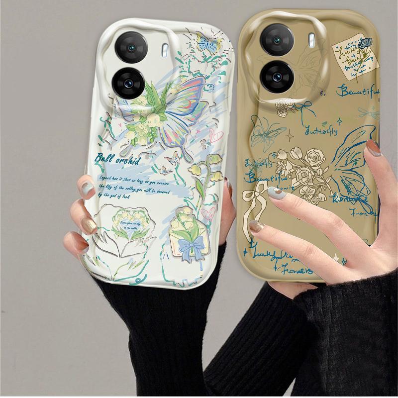 Thích Hợp Cho OPPO A57 4G A77 4G A77S 4G 3D Bé Gái Mềm TPU Bướm Hoa Nhiệt Đới Ốp Điện Thoại Chống Sốc