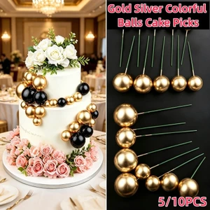 5 / 10 Chiếc Mới 4cm Vàng Bạc Bóng Bánh Chọn Sinh Nhật Trang Trí Tiệc Cưới