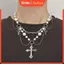 KIN Gothic Chữ Thập Mân Côi Vòng Cổ Vintage Quyến Rũ Mặt Dây Chuyền Vòng Cổ Punk Choker Trang Sức