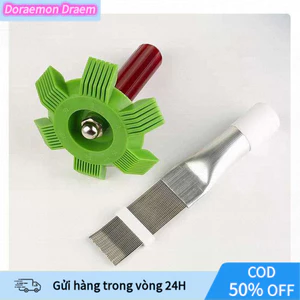 Bộ Công Cụ Sửa Chữa Dàn Điều Hòa - Bao Gồm Lược Nắn Và Chổi Vệ Sinh, Giúp Làm Thẳng Lá Nhôm & Loại Bỏ Bụi