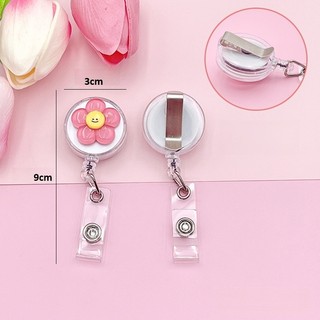 Móc - Kẹp bảng tên HSSV, nhân viên có thể kéo dãn - yoyo charm bông hoa M02
