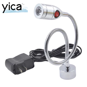 Đèn bàn LED YICA, Đèn bàn làm việc đế từ tính 3W, Độ sáng cao Màu bạc Ánh sáng trắng AC 85-265V Bàn làm việc