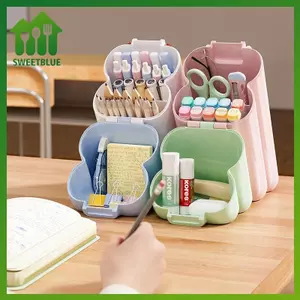SWEET Sáng Tạo Máy Tính Để Bàn Slanting Organizer Dung Tích Lớn Hoạt Hình Mỹ Phẩm Hộp Bảo Quản Thiết Kế Góc Đơn Giản Slanted Pen Holder n