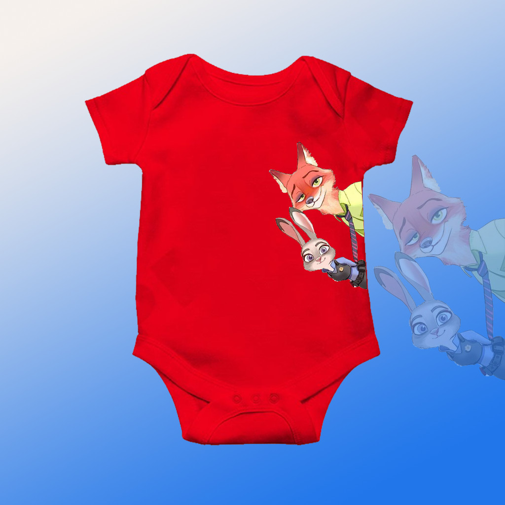 Bộ áo liền quần trẻ em Judith Nick Crazy Zootopia, quần áo cotton nguyên chất sơ sinh