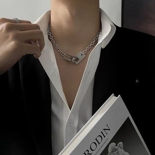 Phụ Kiện Nam: Thép Titan Thép Không Gỉ Châu Âu & Mỹ Phong Cách Tối Giản Thời Trang Đa Năng Áo Len Dây Chuyền Vòng Cổ