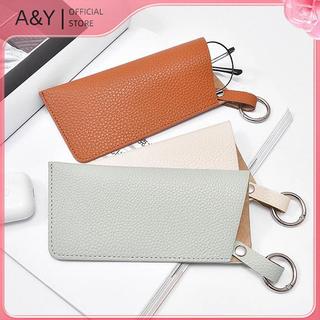 Túi đựng kính râm A & Y Túi đeo kính da Hộp bảo vệ kính mắt có móc khóa Túi đựng kính phong cách Hàn Quốc Kẹp kính.