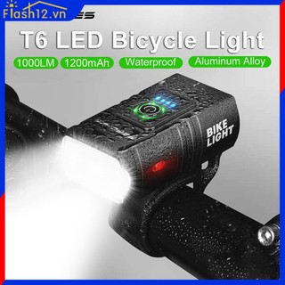 ngoài trời Đèn Xe Đạp T6 LED Phía Trước USB Sạc Núi Đèn Xe Đạp 1000LM Xe Đạp Đèn Pha Đèn Pin Đi Xe Đạp Xe Tay Ga Đuôi